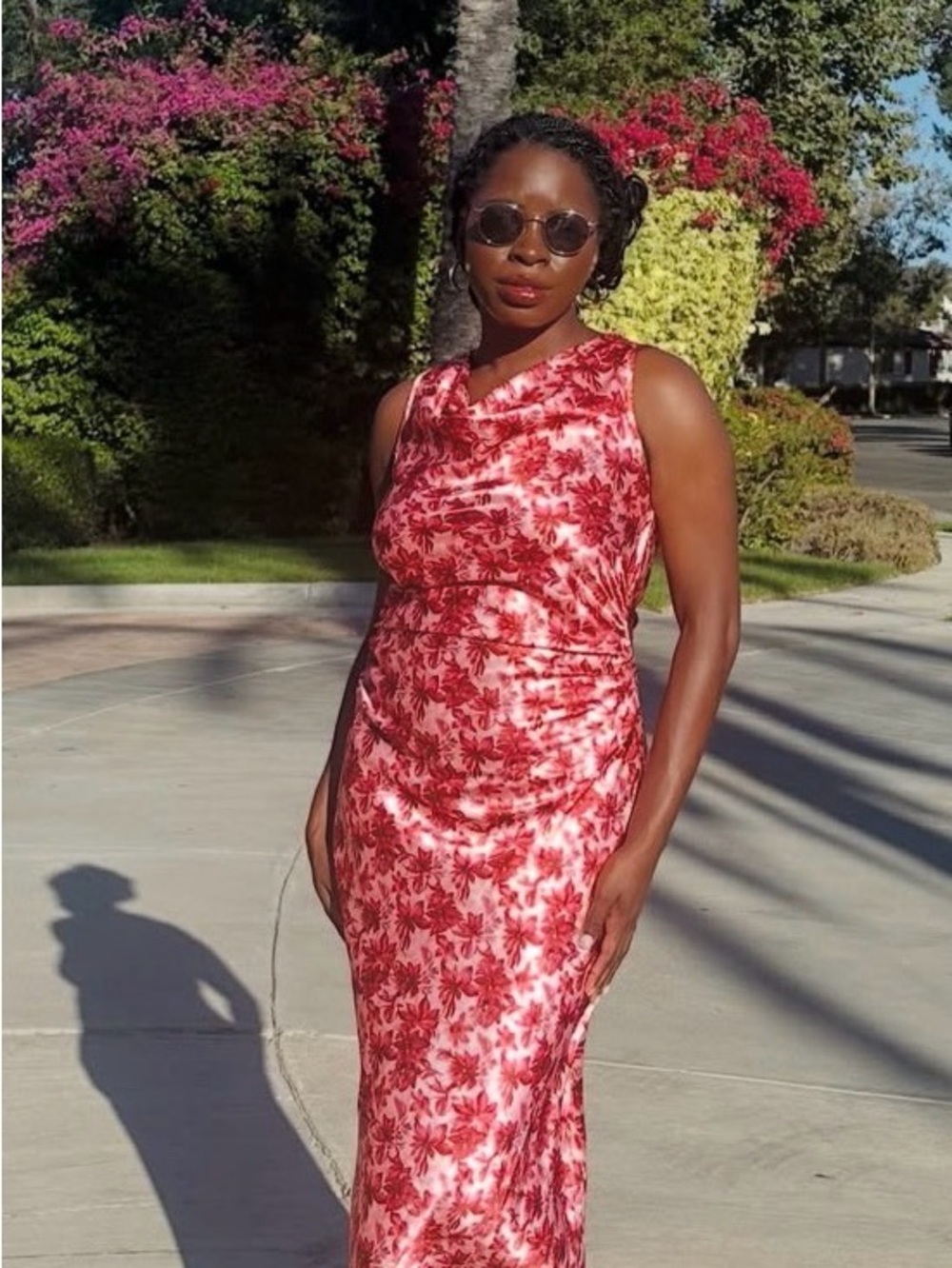 🆕 bebe Red Floral Sleeveless Maxi Dress